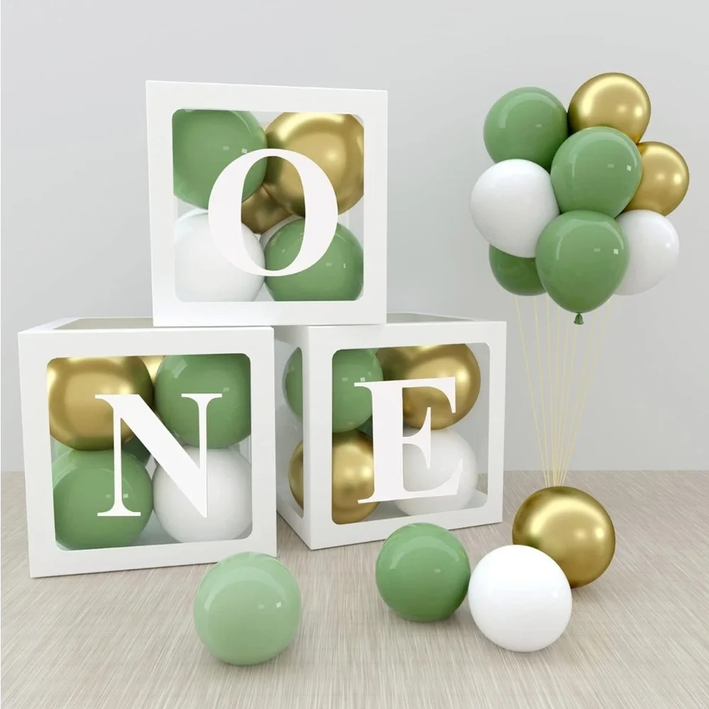 Balloon box with “ONE” letters